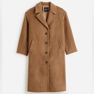 NWT Madewell The Alonzo Coat Long Wool Tan Women’s XXS